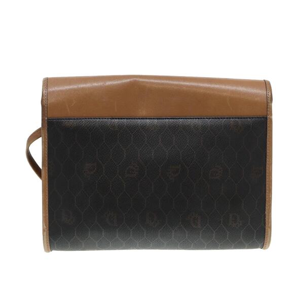 DIOR Honeycomb Canvas Shoulder Bag Black Brown Gold - Picture 1 of 16